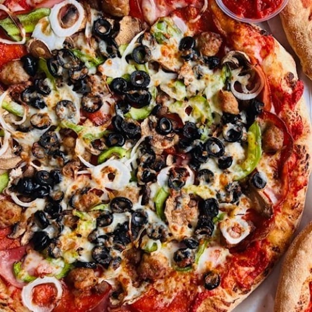 Joe Louis Knockout Pizza.